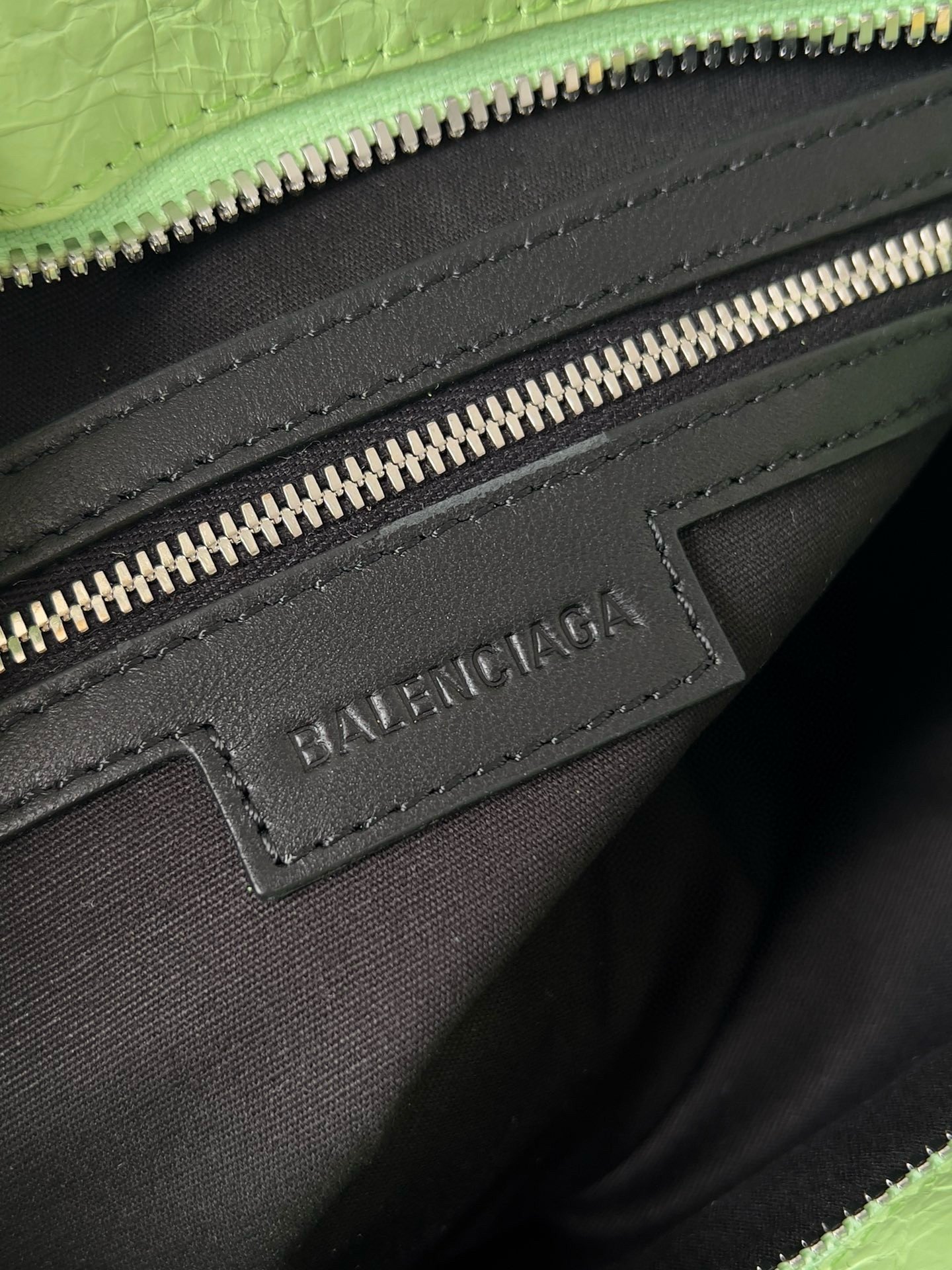 Balenciaga Le City Small Bag in Green Arena Lambskin