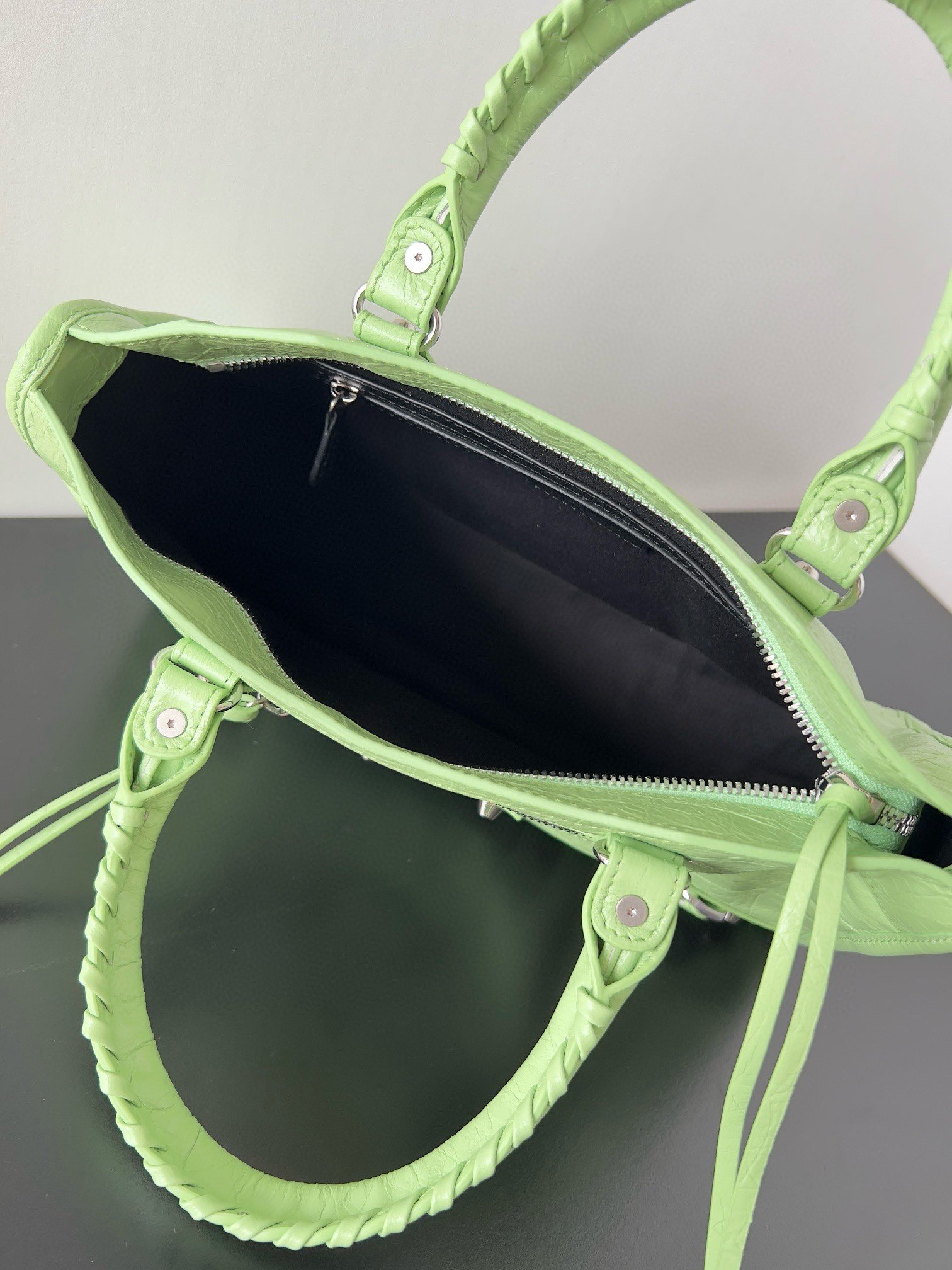 Balenciaga Le City Small Bag in Green Arena Lambskin