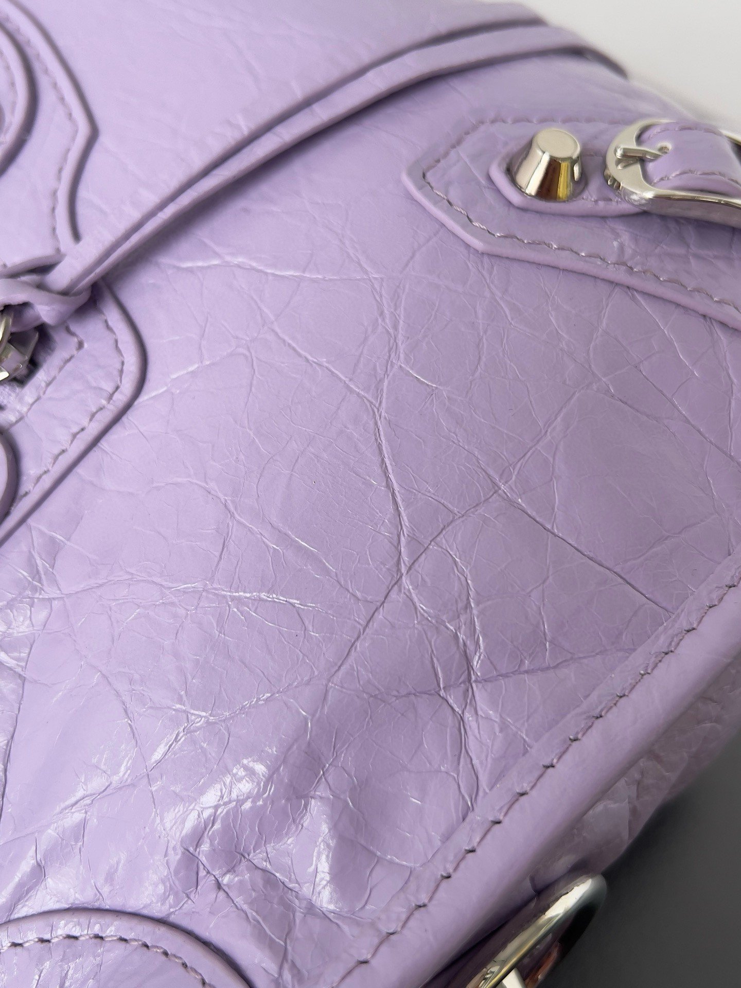 Balenciaga Le City Small Bag in Lilas Arena Lambskin