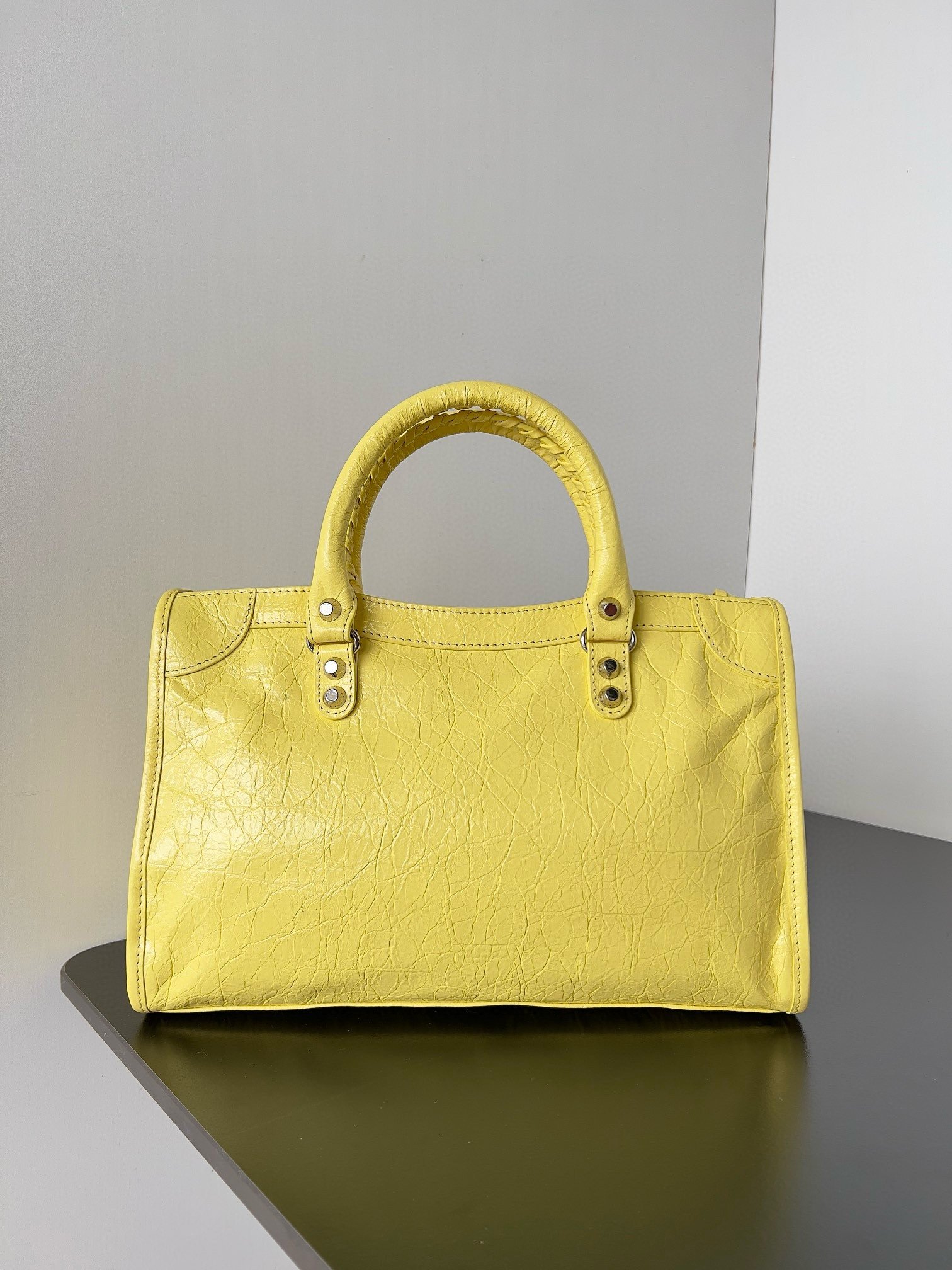 Balenciaga Le City Small Bag in Yellow Arena Lambskin