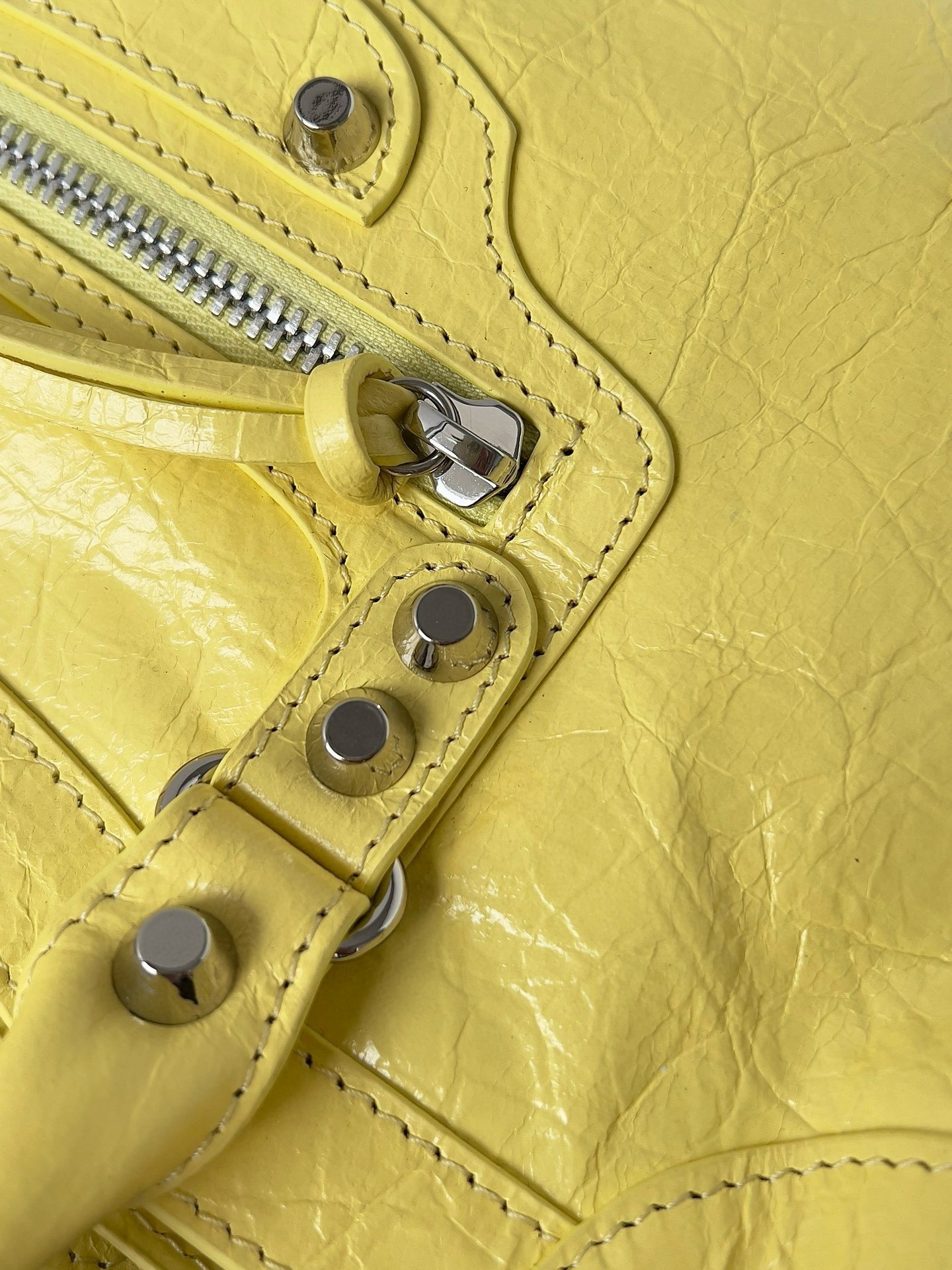 Balenciaga Le City Small Bag in Yellow Arena Lambskin