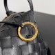 Bottega Veneta Small Loop Crossbody Bag In Black Intrecciato Lambskin