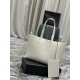 Saint Laurent Shopping Tote Bag in White Leather