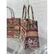 Dior Medium Dioriviera Book Tote in Raffia with Pink Toile de Jouy Sauvage Embroidery