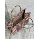 Dior Medium Dioriviera Book Tote in Raffia with Pink Toile de Jouy Sauvage Embroidery