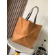 Loewe XL Puzzle Fold Tote Bag in Brown Suede Calfskin