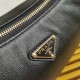 Prada Aimee Large Shoulder Bag in Black Leather