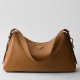 Prada Aimee Large Shoulder Bag in Brown Leather