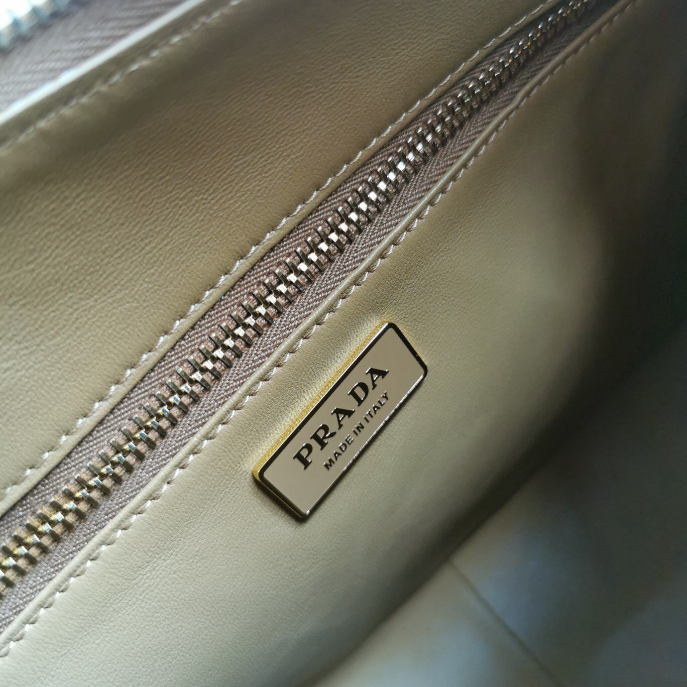 Prada Aimee Large Shoulder Bag in Brown Leather