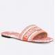 Dior Dioriviera Dway Slides in Coral Toile de Jouy Sauvage Cotton