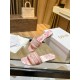 Dior Dioriviera Dway Slides in Coral Toile de Jouy Sauvage Cotton