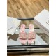 Dior Dioriviera Dway Slides in Coral Toile de Jouy Sauvage Cotton