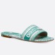 Dior Dioriviera Dway Slides in Aquamarina Toile de Jouy Sauvage Cotton