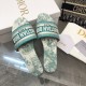 Dior Dioriviera Dway Slides in Aquamarina Toile de Jouy Sauvage Cotton