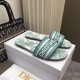 Dior Dioriviera Dway Slides in Aquamarina Toile de Jouy Sauvage Cotton