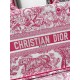 Dior Medium Dioriviera Book Tote in Pink Toile de Jouy Embroidery