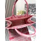 Dior Medium Dioriviera Book Tote in Pink Toile de Jouy Embroidery