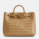 Bottega Veneta Andiamo Small Bag in Praline Intrecciato Lambskin