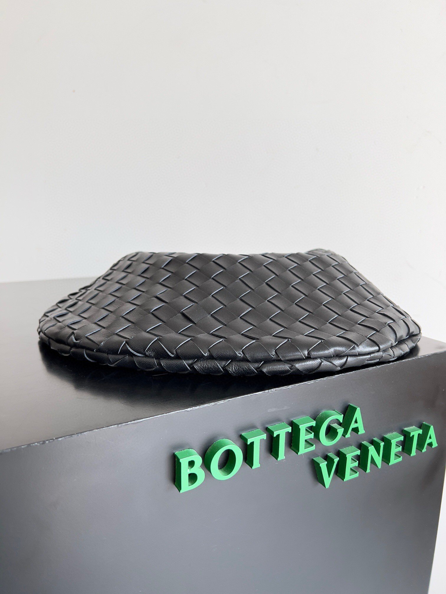 Bottega Veneta Sardine Small Bag with Chain in Black Lambskin