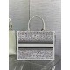 Dior Dioramour Medium Book Tote Bag with Strap in Je Vous Adore Embroidery and White Calfskin