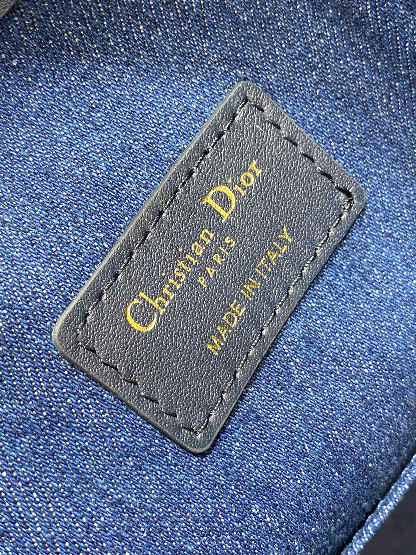 Dior C'est Medium Bag in Blue Denim Oblique Jacquard