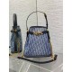 Dior C'est Medium Bag in Blue Denim Oblique Jacquard