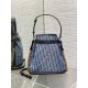 Dior C'est Medium Bag in Blue Denim Oblique Jacquard