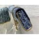 Dior Saddle Chain Pouch in Blue Denim Oblique Jacquard