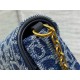 Dior Saddle Chain Pouch in Blue Denim Oblique Jacquard