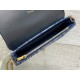 Dior Saddle Chain Pouch in Blue Denim Oblique Jacquard