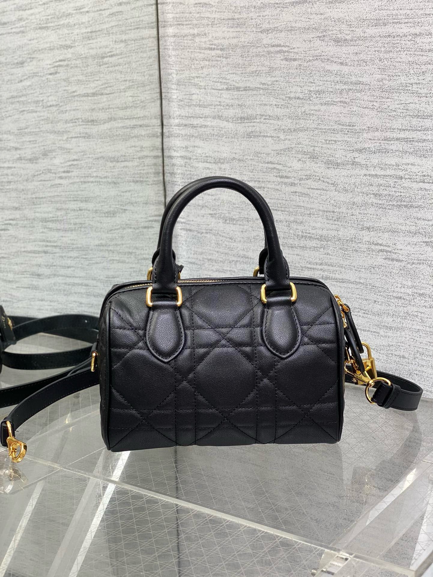 Dior Groove 20 Bag in Black Macrocannage Calfskin