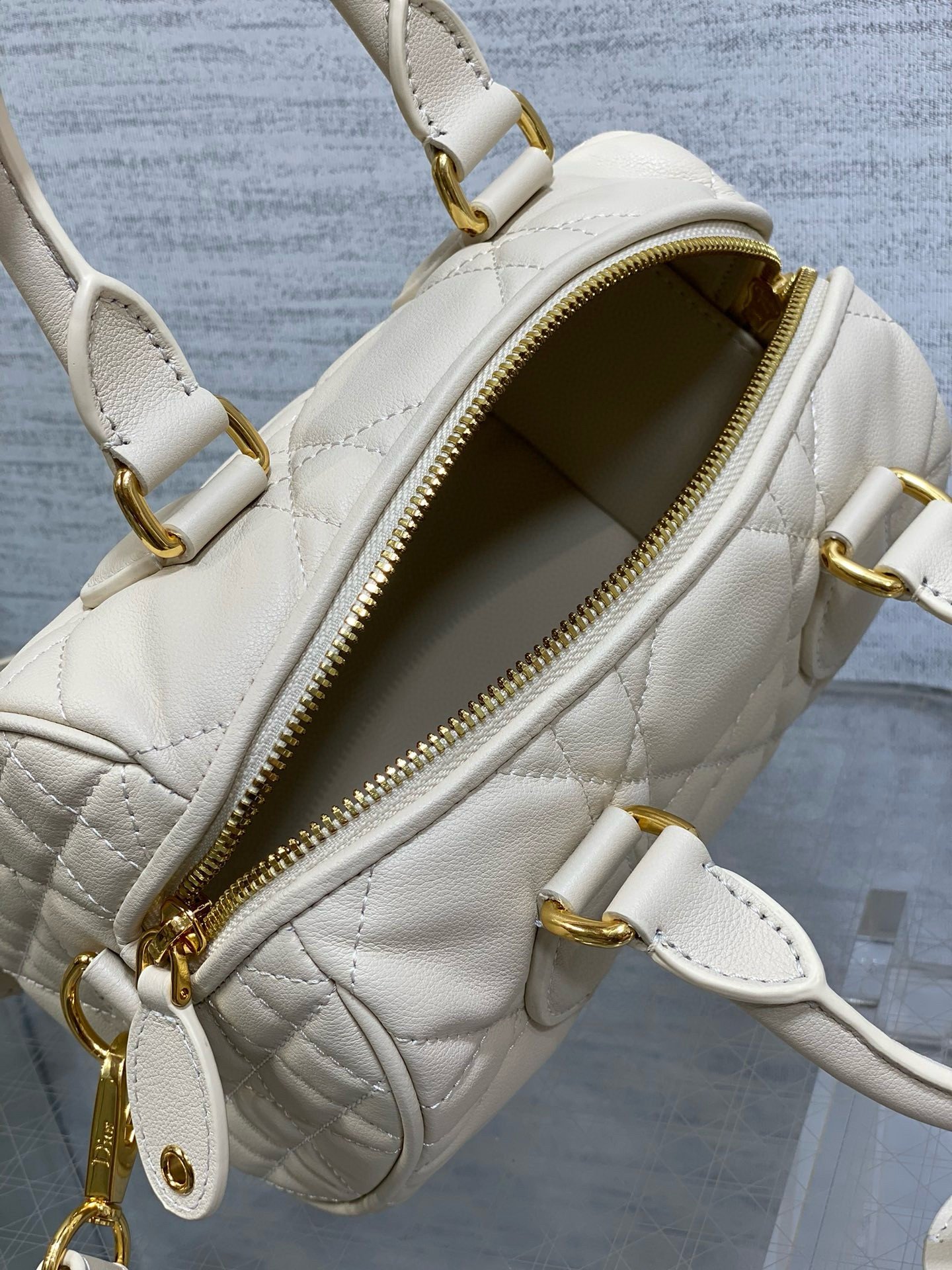 Dior Groove 20 Bag in Dusty Ivory Macrocannage Calfskin