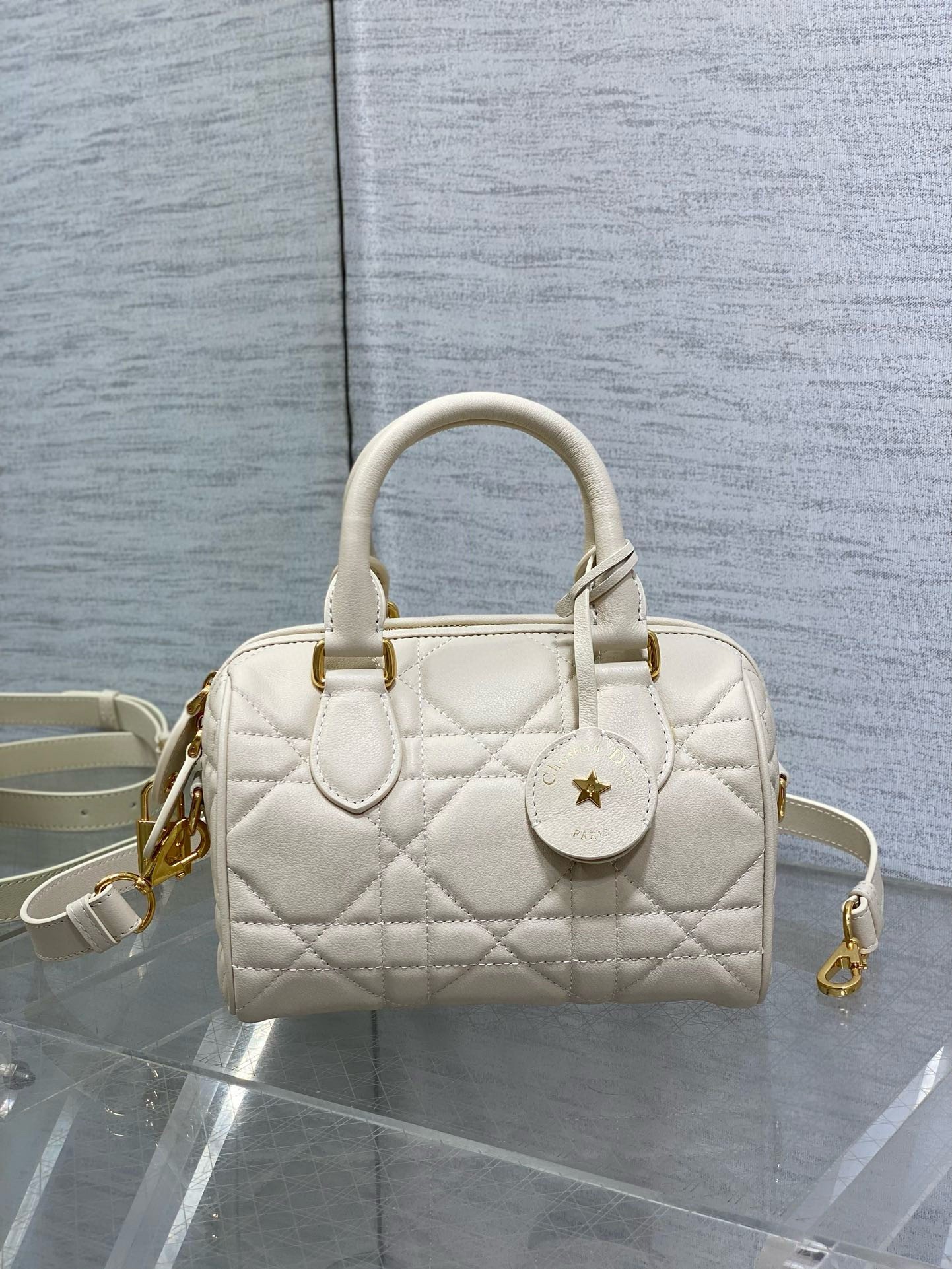 Dior Groove 20 Bag in Dusty Ivory Macrocannage Calfskin