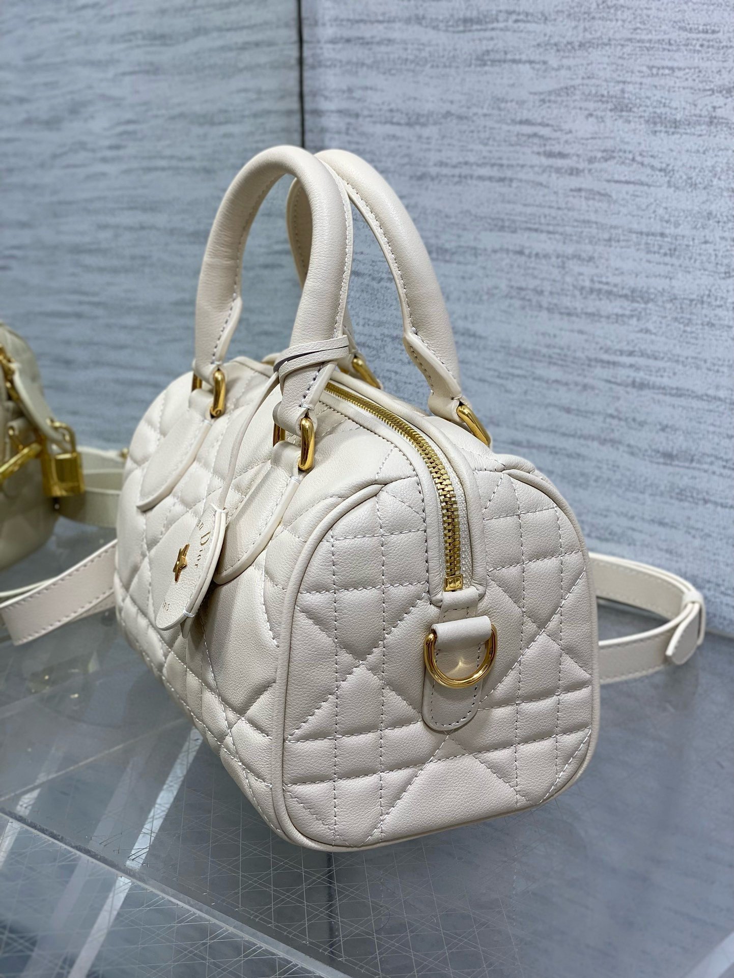 Dior Groove 20 Bag in Dusty Ivory Macrocannage Calfskin