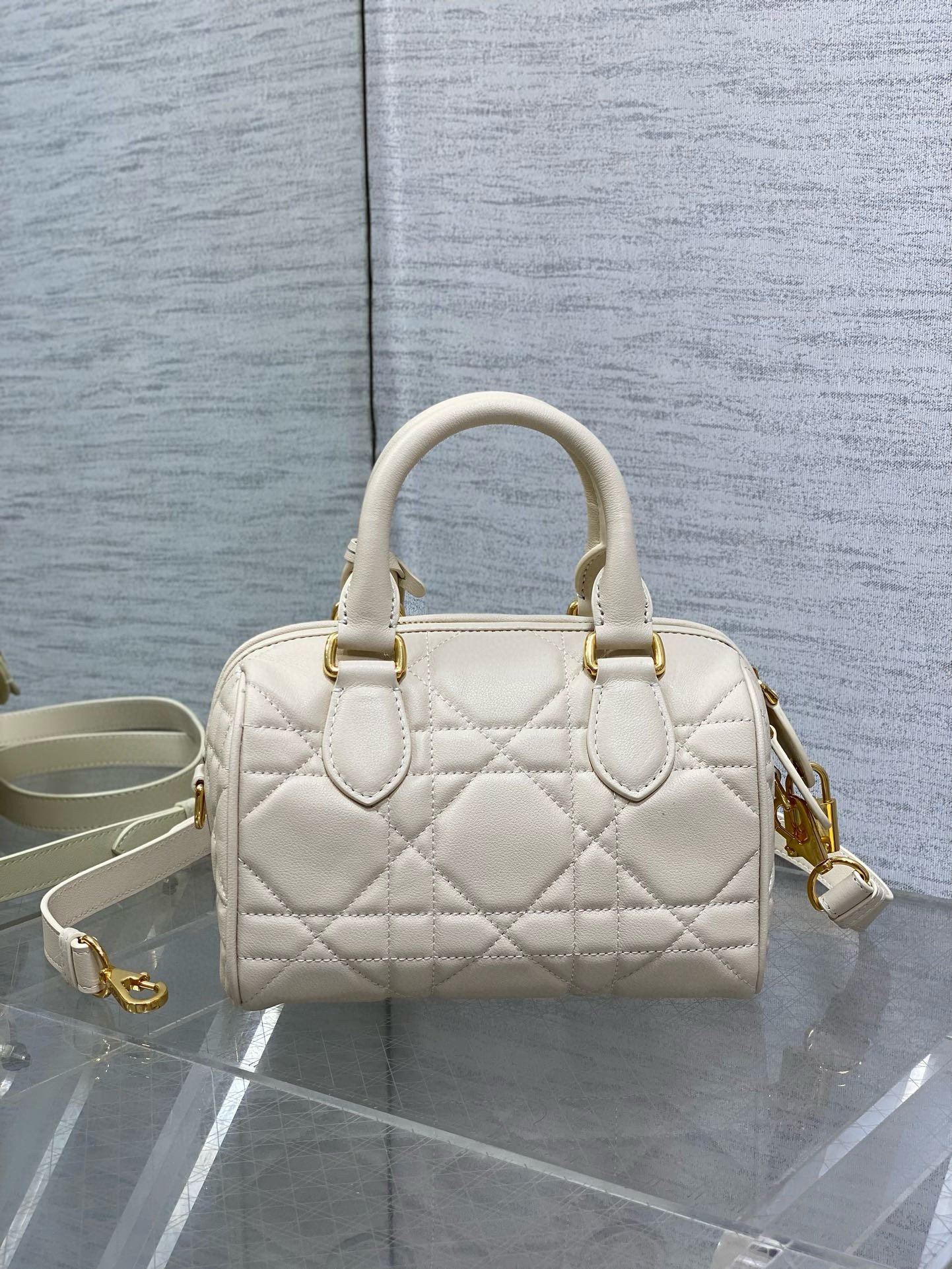 Dior Groove 20 Bag in Dusty Ivory Macrocannage Calfskin