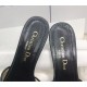 Dior Dway Heeled Black Slides with Metallic Thread and Strass