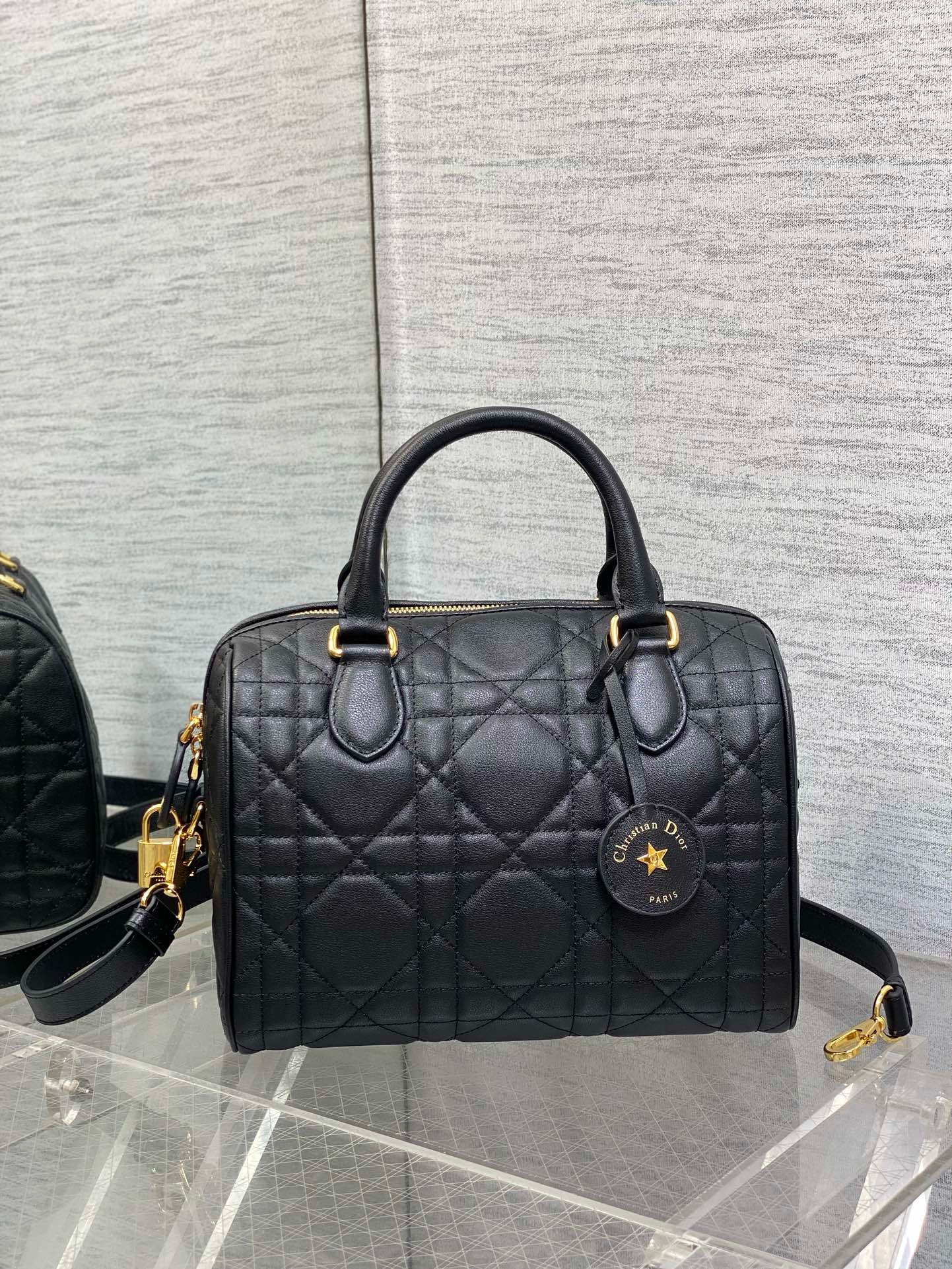 Dior Groove 25 Bag in Black Macrocannage Calfskin