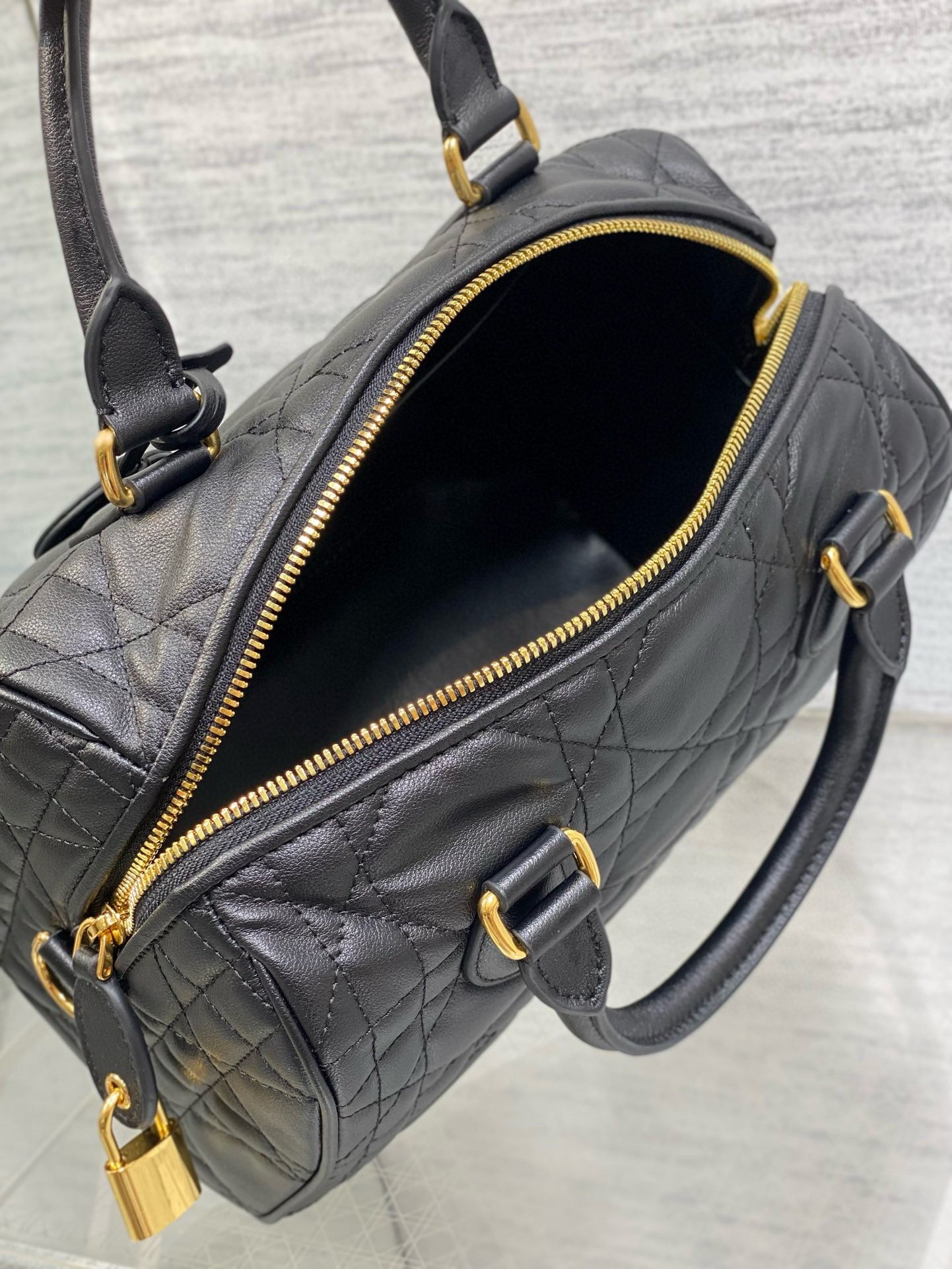 Dior Groove 25 Bag in Black Macrocannage Calfskin