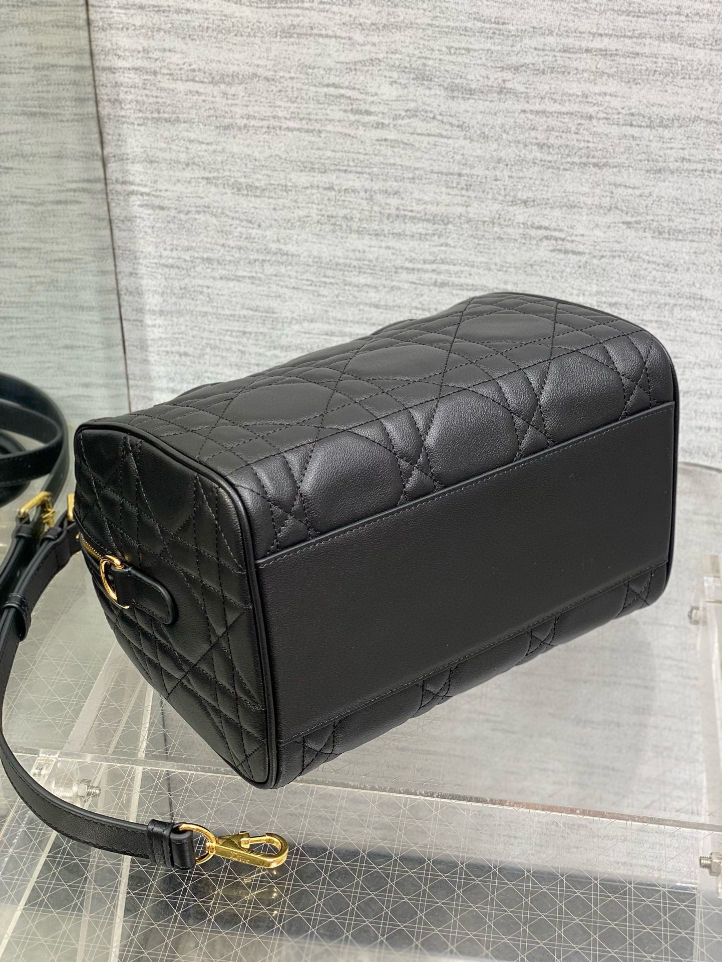 Dior Groove 25 Bag in Black Macrocannage Calfskin