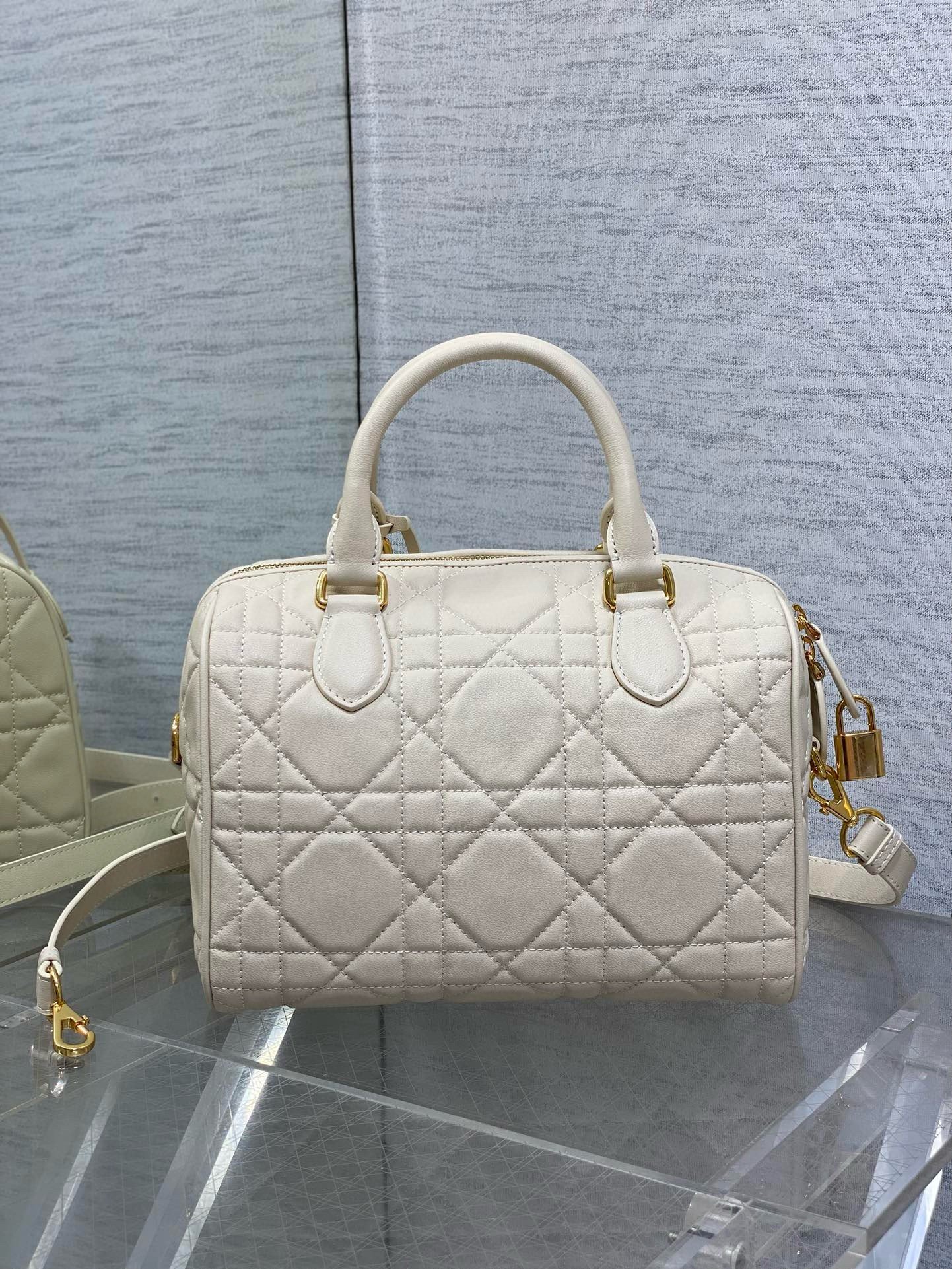 Dior Groove 25 Bag in Dusty Ivory Macrocannage Calfskin