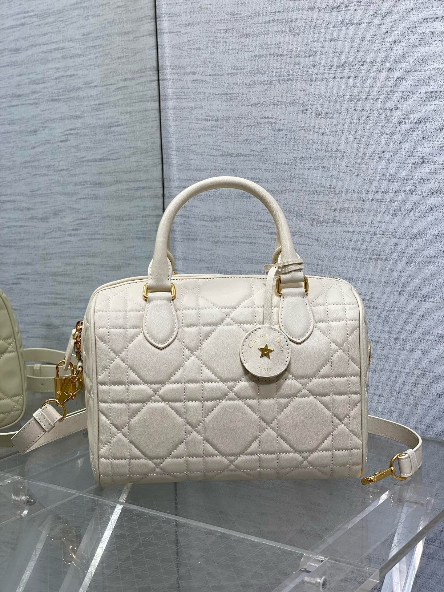 Dior Groove 25 Bag in Dusty Ivory Macrocannage Calfskin