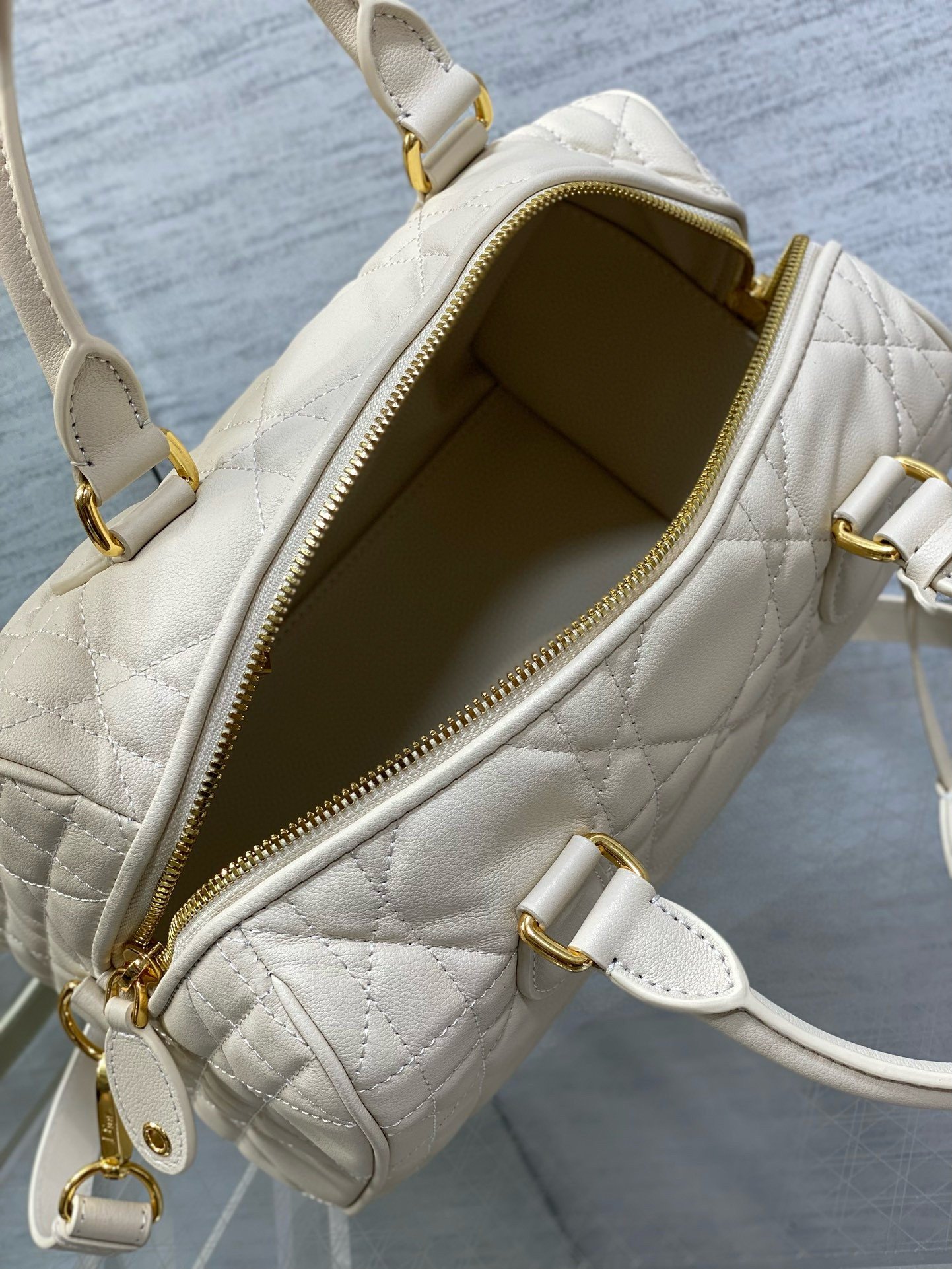 Dior Groove 25 Bag in Dusty Ivory Macrocannage Calfskin