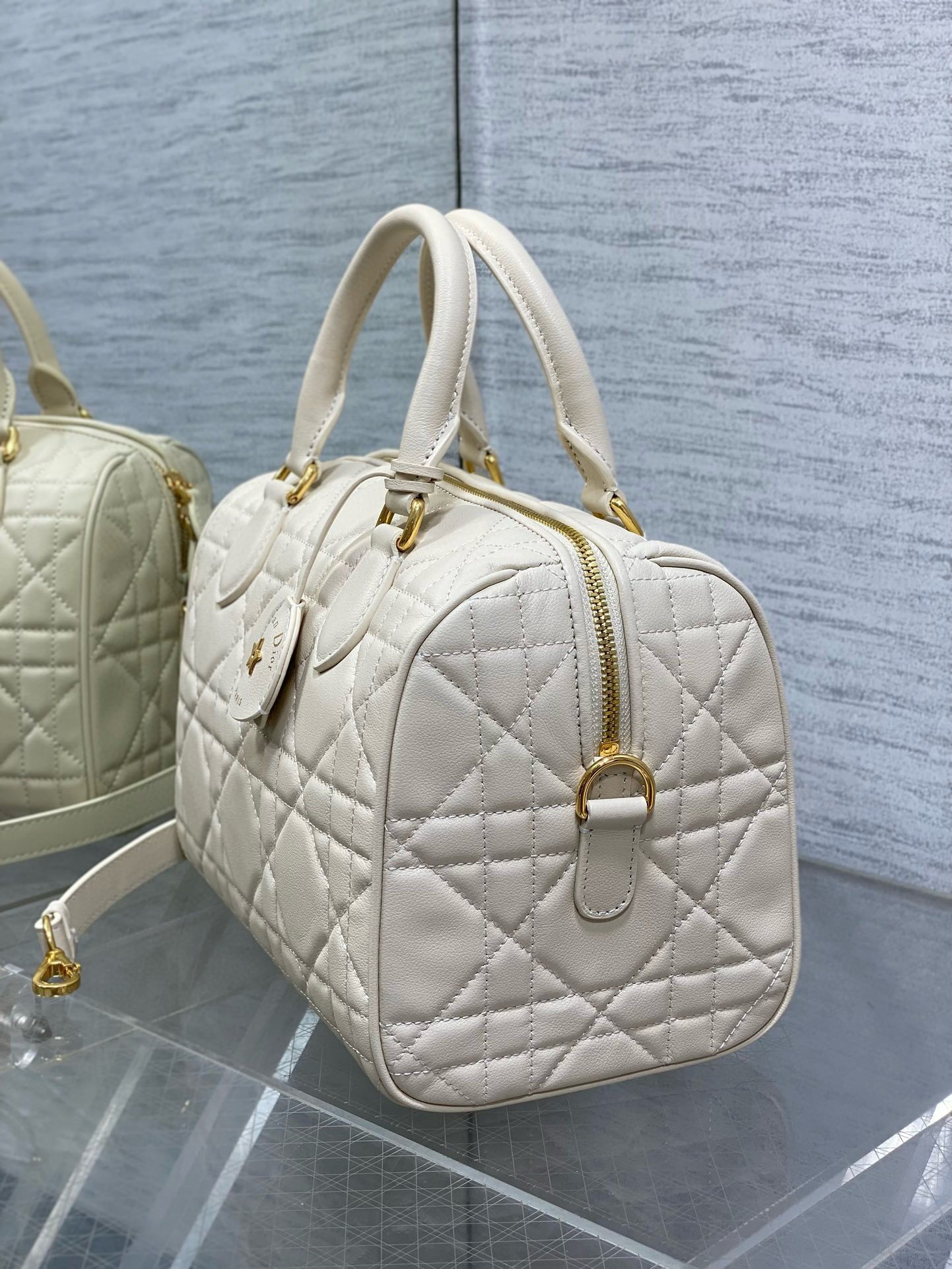 Dior Groove 25 Bag in Dusty Ivory Macrocannage Calfskin