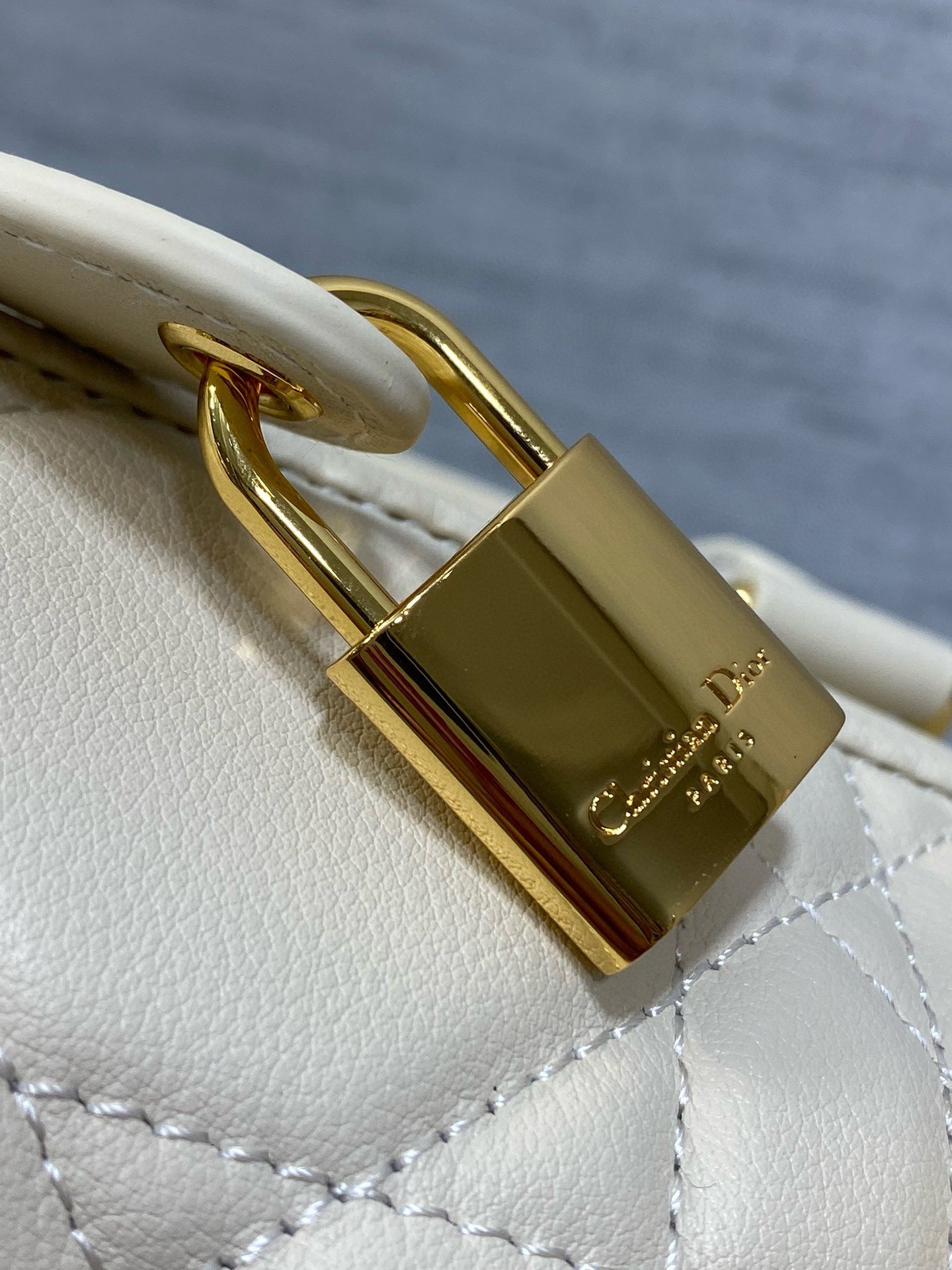 Dior Groove 25 Bag in Dusty Ivory Macrocannage Calfskin