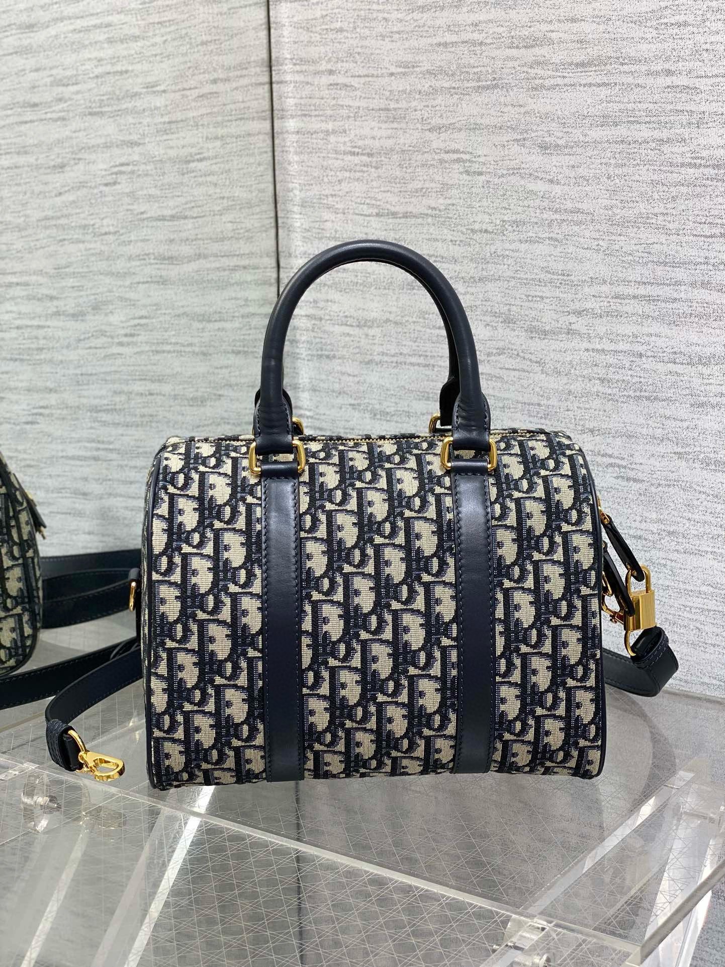 Dior Groove 25 Bag in Blue Dior Oblique Jacquard