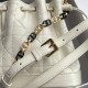 Dior Small Jolie Bucket Bag in White Macrocannage Lambskin