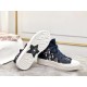 Dior Walk'N'Dior Mid-top Sneakers In Blue Oblique Canvas