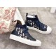 Dior Walk'N'Dior Mid-top Sneakers In Blue Oblique Canvas