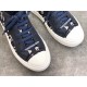 Dior Walk'N'Dior Mid-top Sneakers In Blue Oblique Canvas