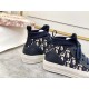 Dior Walk'N'Dior Mid-top Sneakers In Blue Oblique Canvas